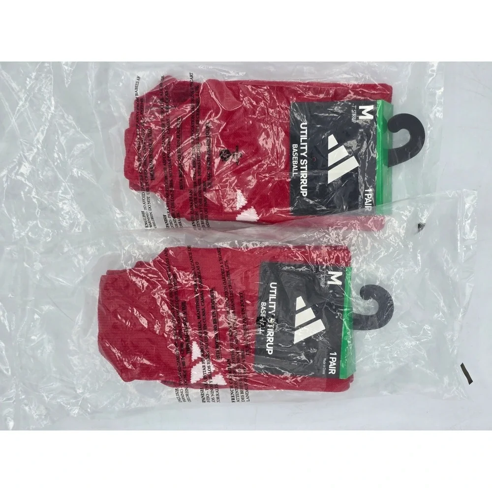 Adidas‎ Utility Stirrup Baseball Socks Unisex Medium Red White 7